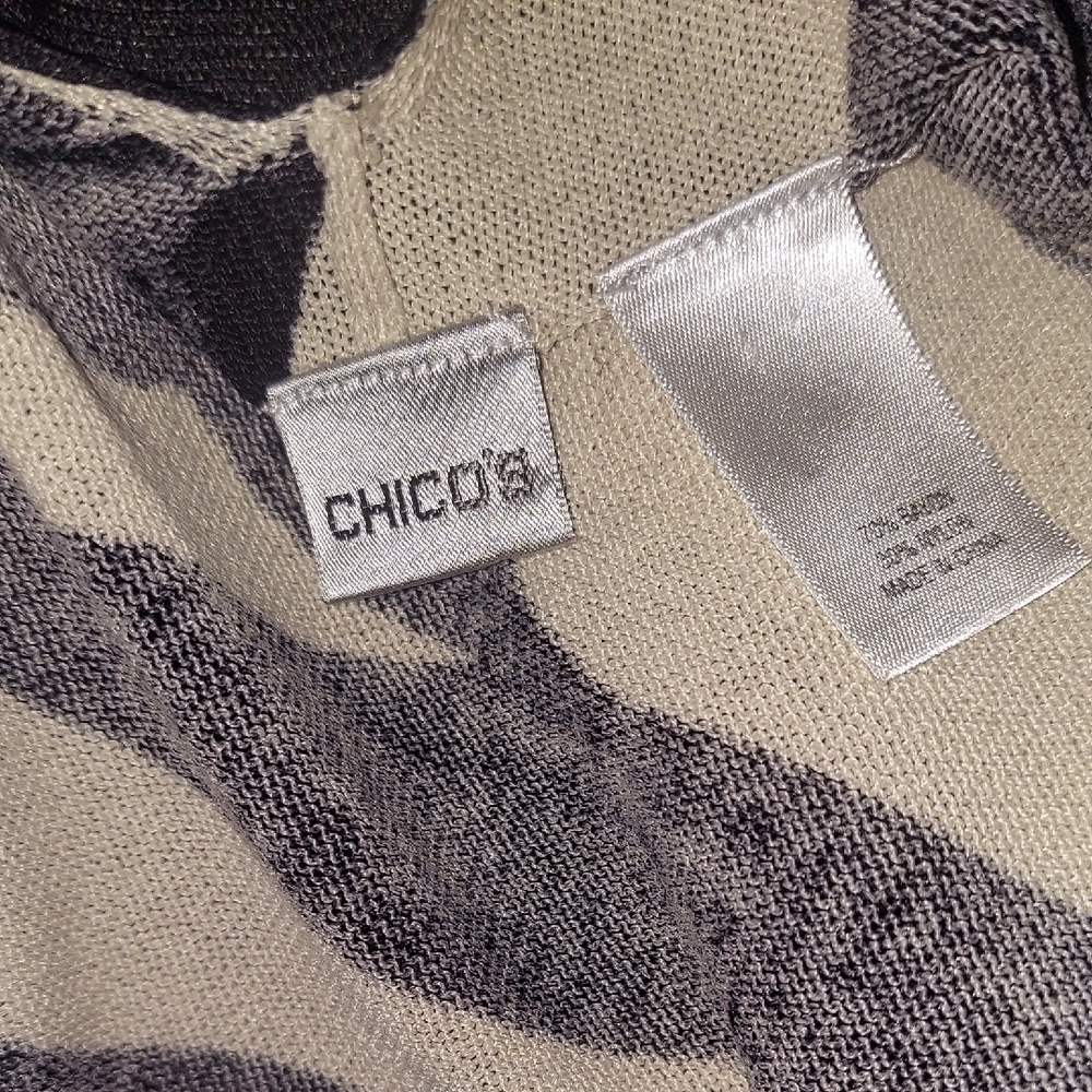 Chico's Black and White Zebra Print Cardigan Sweater - Picture 7 of 7